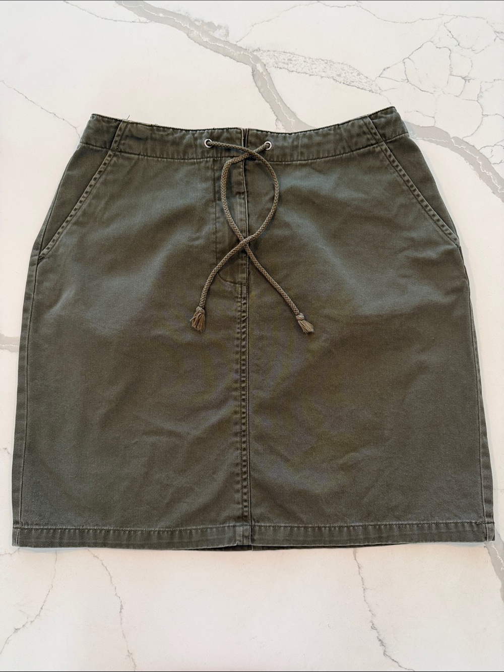 The Limited — Olive Drawstring Casual Skirt With Pockets